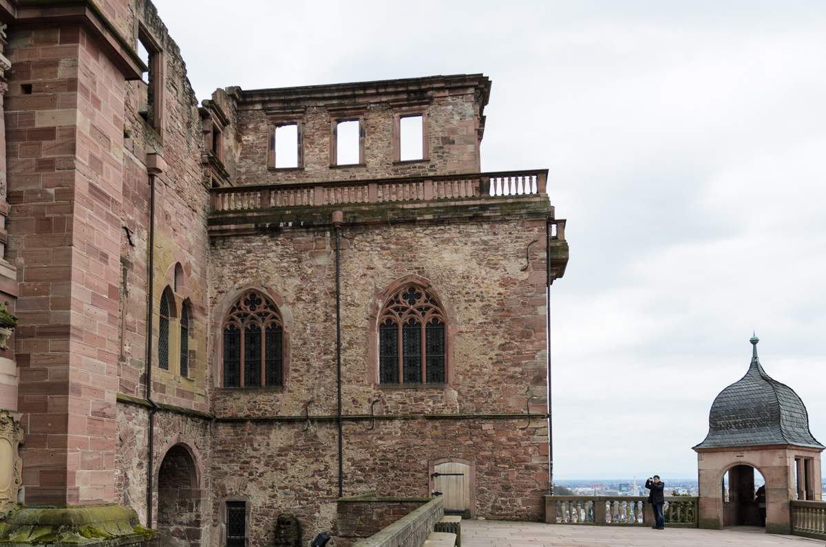 Ansicht des Fassbaus von Schloss Heidelberg