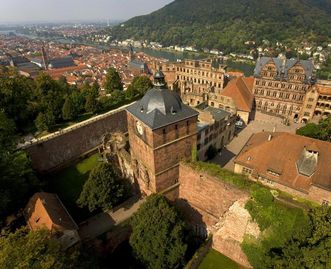 Luftansicht von Schloss Heidelberg
