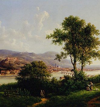 Schloss Heidelberg in einem Gemälde von Otto Georgi von 1863