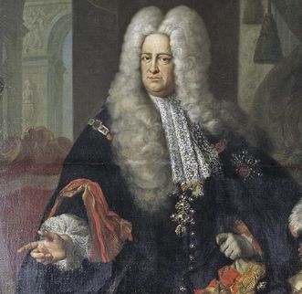Porträt des Kurfürsten Carl Philipp von der Pfalz, von J. Ph. van der Schlichten (1729)