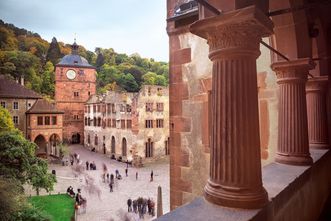 View of the palace courtyard at Heidelberg Palace