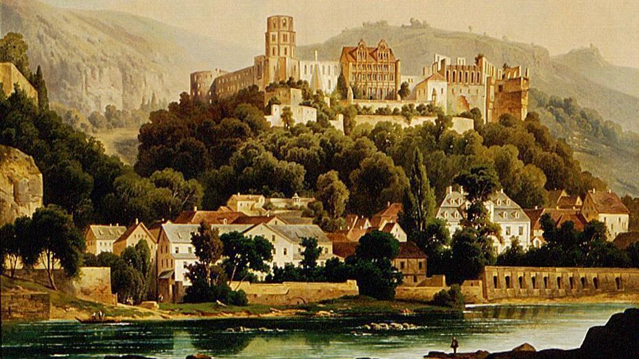 Heidelberg Castle, painting by Hubert Sattler, circa 1900