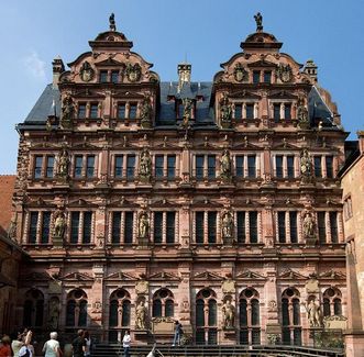 Courtyard view of the Friedrich’s Wing at Heidelberg Castle