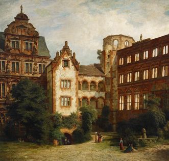Heidelberg Castle in a painting by Karl Weysser