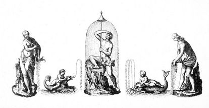 Entwurf von Salomon de Caus für Brunnenfiguren, Foto: Medienzentrum Heidelberg