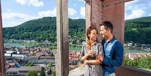 Besucher von Schloss Heidelberg