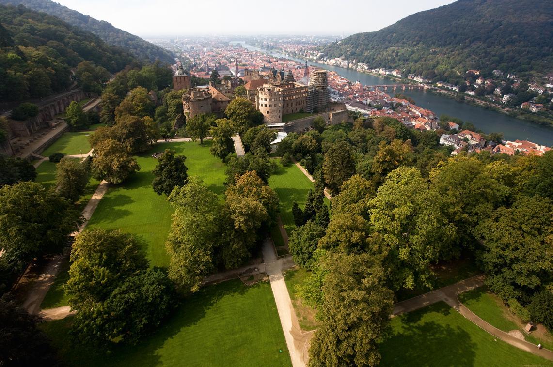 Aerial view of Heidelberg Palace