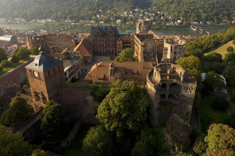 Aerial view of Heidelberg Palace