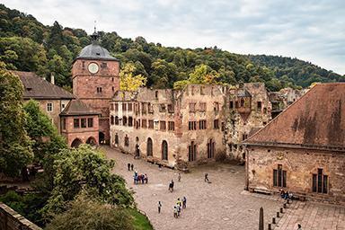 View of the gate tower and the Ruprecht’s Wing at Heidelberg Castle 