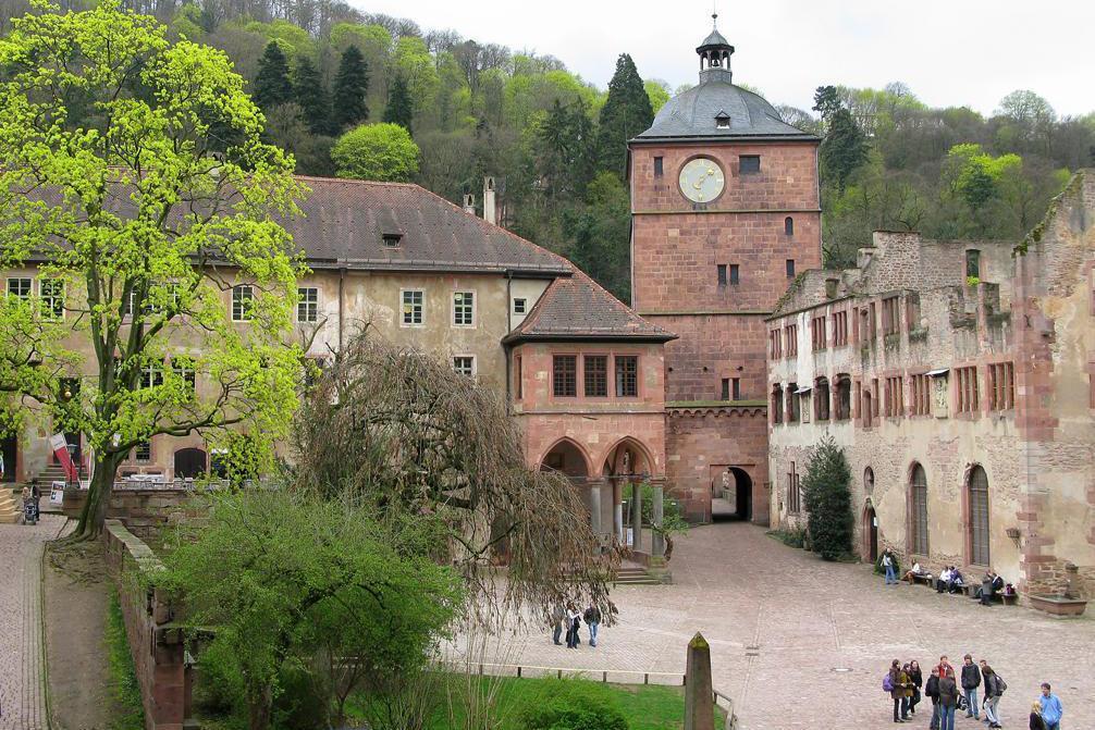 Schloss Heidelberg, Ökonomiebau, Brunnenhaus, Torturm und Ruprechtsbau