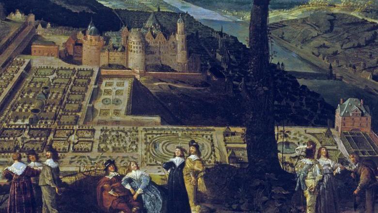 Heidelberg Castle. Painting of the Hortus Palatinus