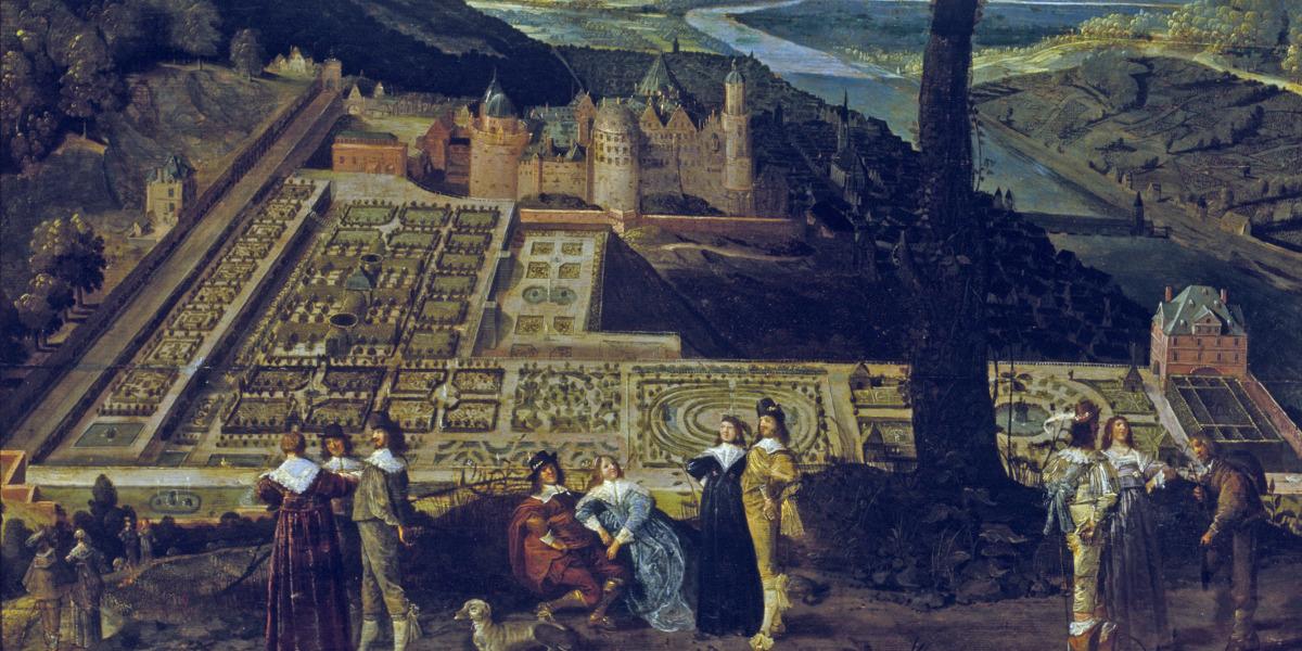 Gemälde des Hortus Palatinus von Schloss Heidelberg, unbekannter Meister um 1600