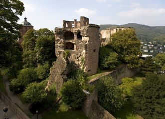 Heidelberg Castle, view of the powder tower