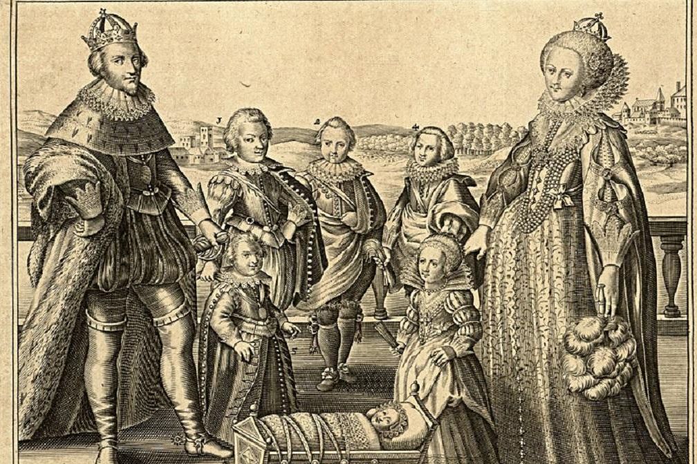 Prince-Elector Friedrich V and Elizabeth Stuart with children
