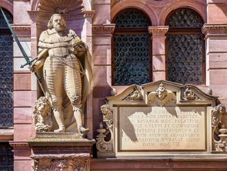 Schloss Heidelberg, Detailansicht Inschrift am Friedrichsbau