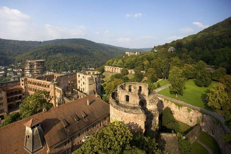 Schloss Heidelberg, Luftaufnahme vom Schloss