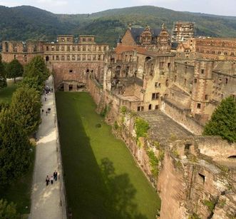 Ansicht des Hirschgrabens von Schloss Heidelberg