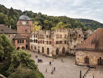 Schloss Heidelberg, Innenhof Richtung Eingangstor