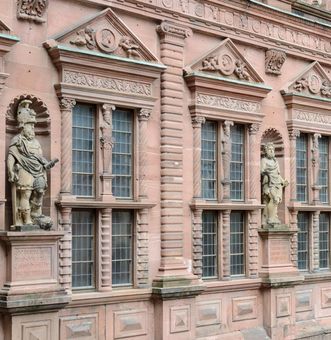 View of the Ottheinrich’s Wing at Heidelberg Castle.