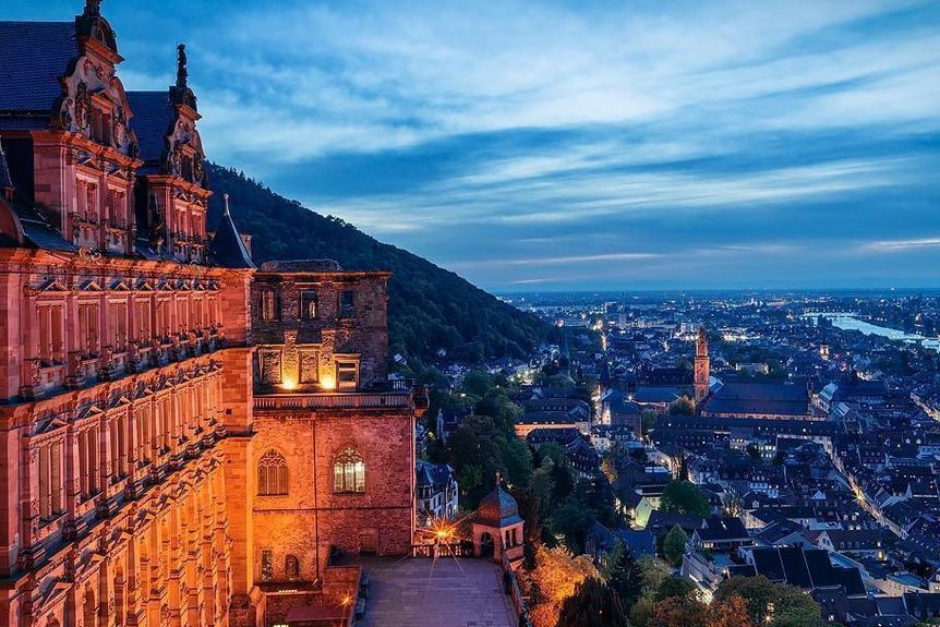 Schloss Heidelberg, Außenansicht bei Nacht, Foto: Staatliche Schlösser und Gärten Baden-Württemberg, Günther Bayerl