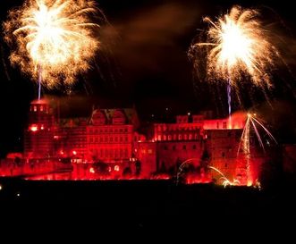 Schloss Heidelberg, Feuerwerk bei den Schlossbeleuchtungen