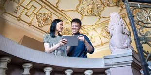 Visitors to Heidelberg Castle.