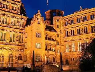 Ansicht des Gläsernen Saalbaus von Schloss Heidelberg