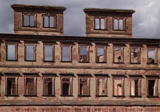 Ansicht des Englischen Baus von Schloss Heidelberg