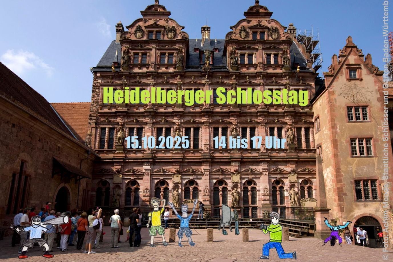 Schloss Heidelberg, Friedrichsbau, grafisch bearbeitet
