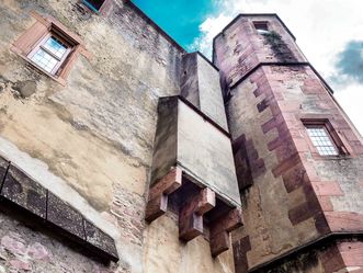 Schloss Heidelberg, Außenansicht Aborterker