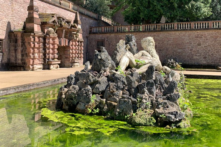 Schloss Heidelberg, Außen, Schlossgarten, Vater Rhein