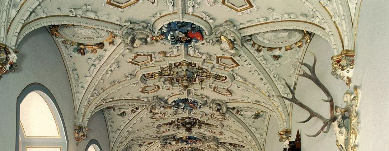 Heidelberg Palace, stuccoed ceiling in the Friedrich Building
