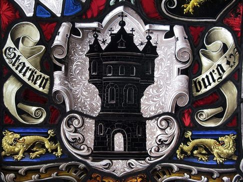 Schloss Heidelberg, Wappenbild im Fensterglas