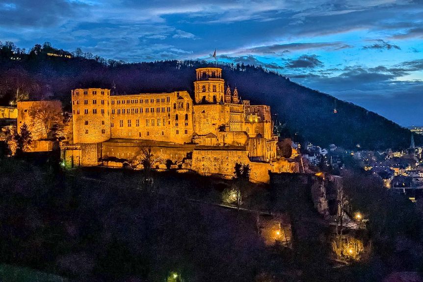 Schloss Heidelberg, Außen, Nachtaufnahmen