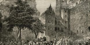 Detailbild der Zerstörung Heidelbergs im Pfälzischen Erbfolgekrieg