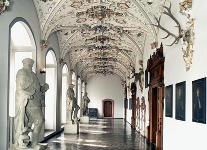 View of the corridor in the Friedrich’s Wing at Heidelberg Castle